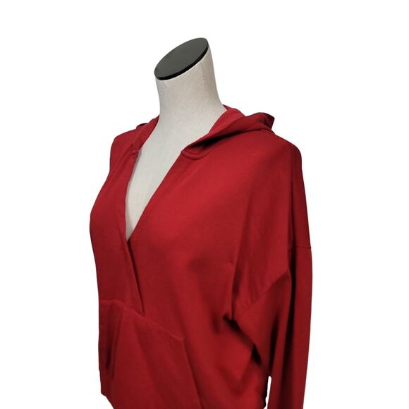 Sweaty Betty Relax Hoodie Sweatshirt V Neck Red Womens Size‎ 8 Medium - Picture 5 of 14